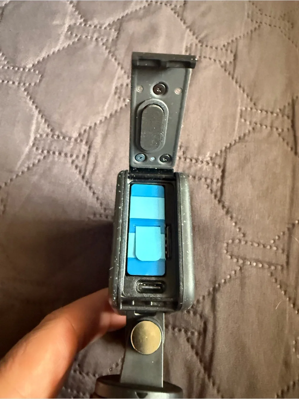 GoPro Black Speckled Action Camera with Blue Logo